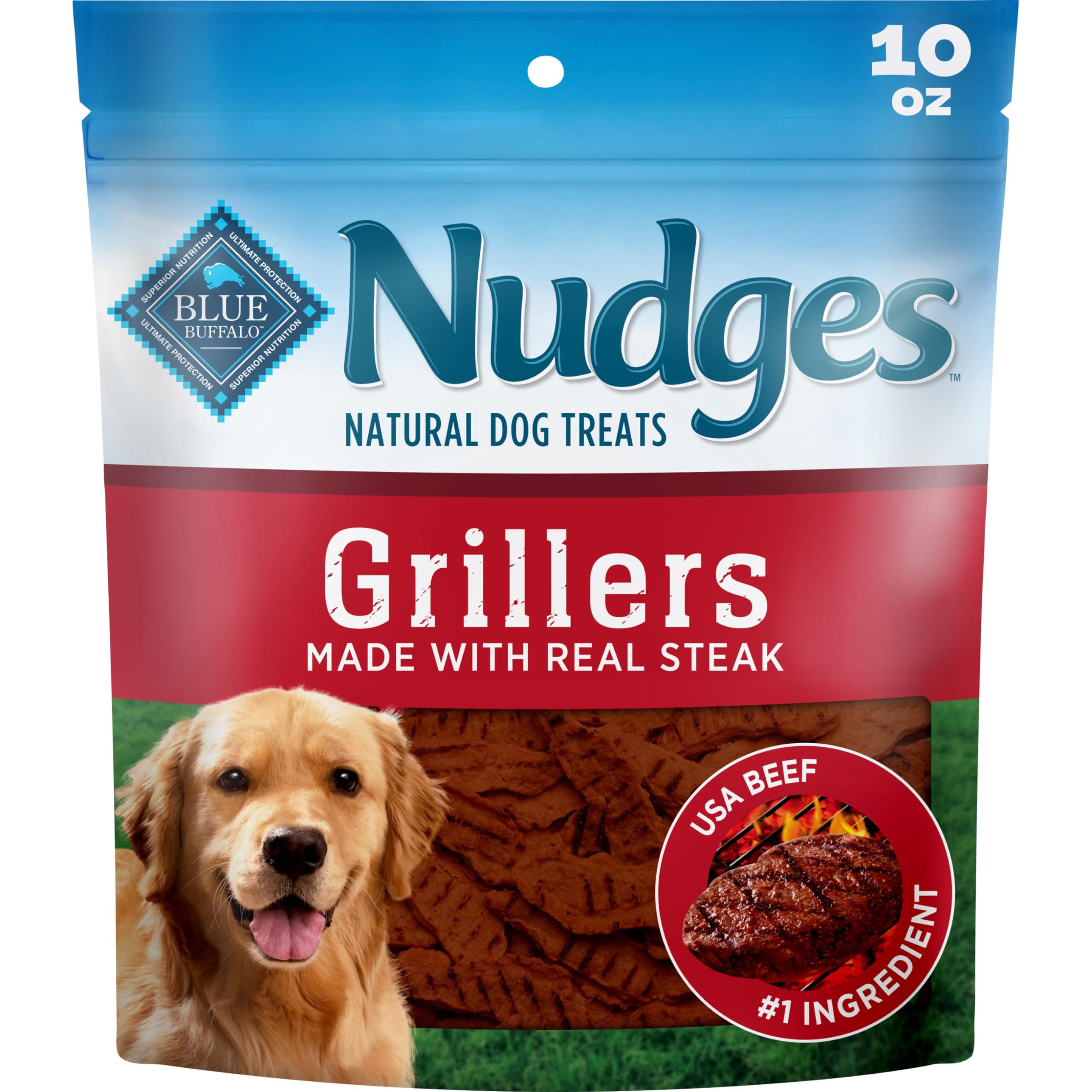 Blue Buffalo Nudges Chicken Homestyle Natural Dog Treats, Pot-Pie-Inspired Recipe, Healthy Reward or Training Treat, Made in the USA with Real Chicken, No Artificial Preservatives, 16 oz.