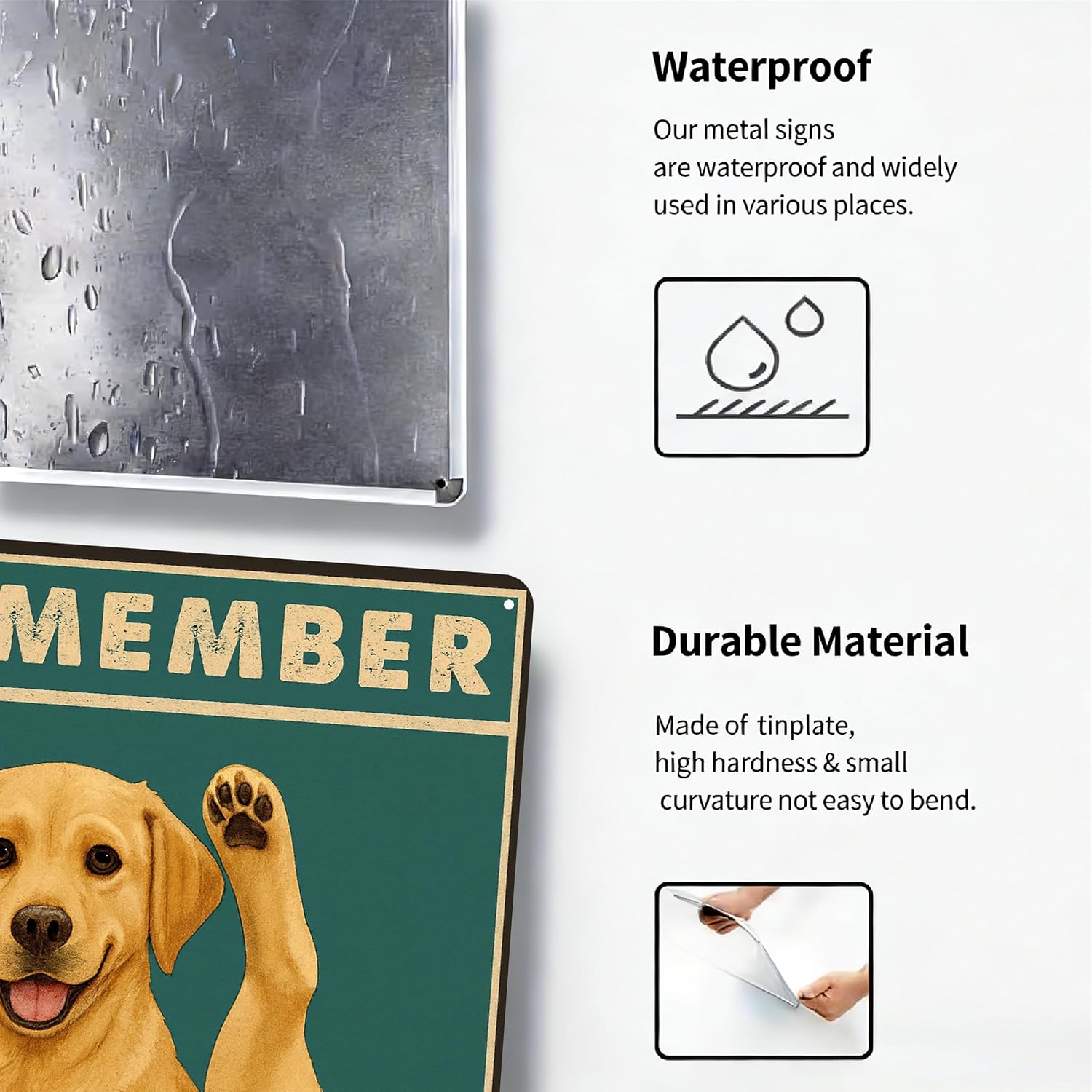 Funny Bathroom Sign, Remember to Wipe Metal Tin Sign, Dog Bathroom Wall Decor, Vintage Bathroom Accessories for Home Guest Restroom, Toilet Humor Wall Art - 8x12 Inch