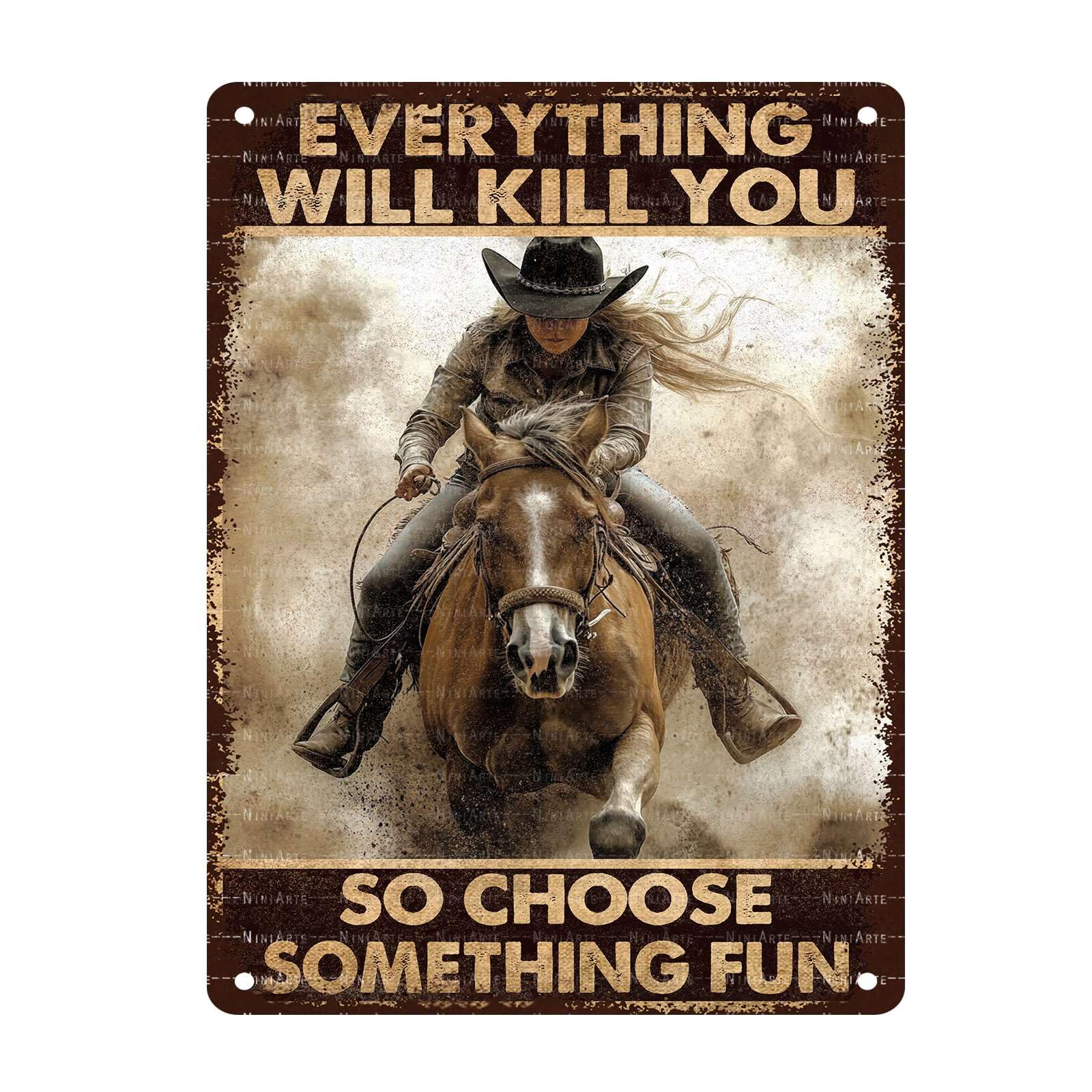 Vintage Cowgirl Tin Sign Are Always Good For The Soul Metal Sign for Home Garden Plaque Yard Patio Porch Farmhouse Cafe Bar Living Room Bedroom Office Garage Man Cave 8x12Inch