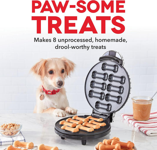 Dash Express Dog Treat Maker - DIY Bone-Shaped Treats - Personalized Dog Gifts - Easy to Clean - 8 Bones, White