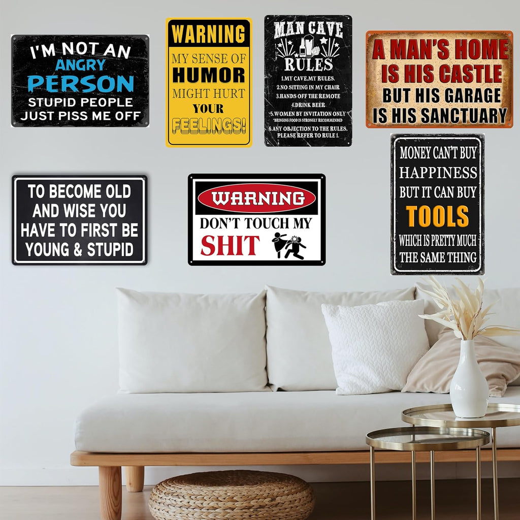 8x12 inch Blue I'm Not An Angry Person Sign, Tin Metal Wall Decor, Funny Sarcastic Gift for Men, Garage, Office, Home