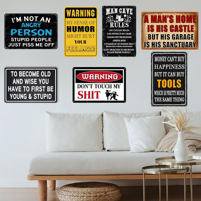 8x12 inch Blue I'm Not An Angry Person Sign, Tin Metal Wall Decor, Funny Sarcastic Gift for Men, Garage, Office, Home