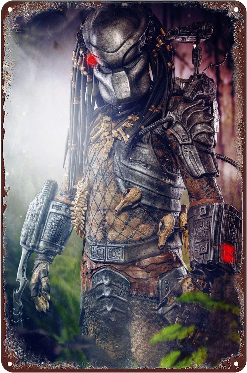 Vintage Metal Signs Armor Warrior Predator Poster Robot Tin Sign Wall Art Decor Plaque for Home Coffee Bar Pub Club Cafe Living Room Bedroom Garage Shop Gift 12x8 inch