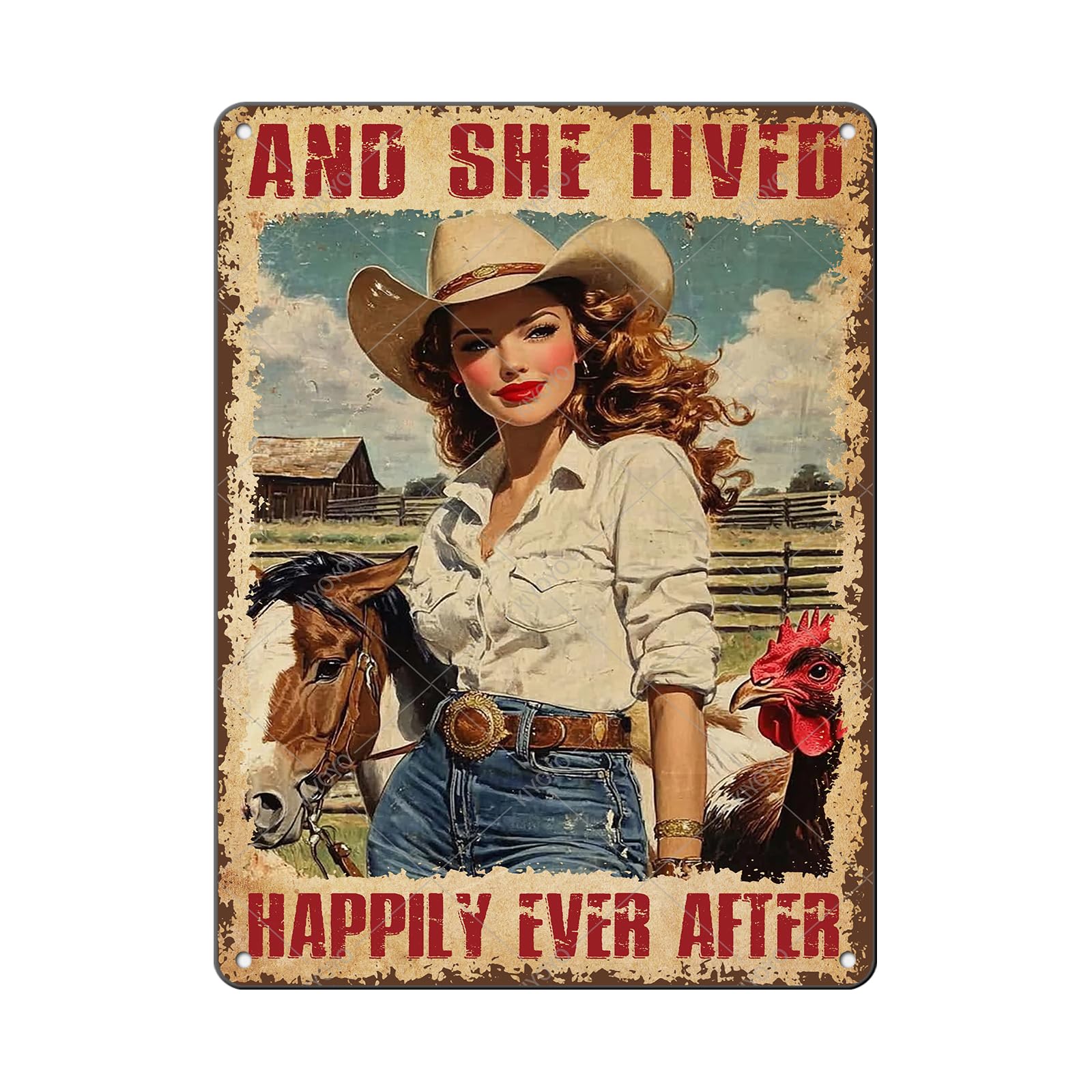 Vintage Metal Tin Sign You Don't Stop Riding When You Get Old Retro Wall Art Decor Woman Riding Horse Under Moon 12x8 Inch