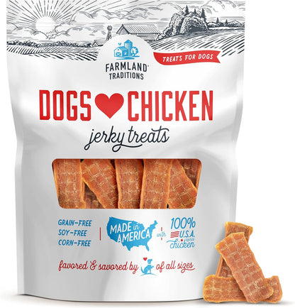 Farmland Traditions Filler Free Dogs Love Chicken Premium Jerky Treats for Dogs, 3 lb. Bag