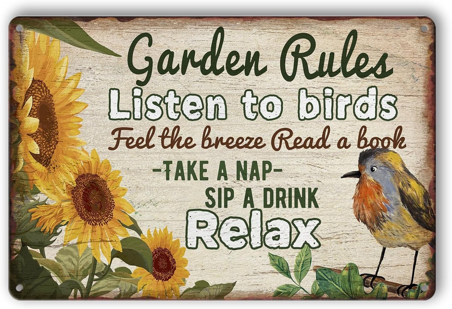 Retro Garden Rules Sign Vintage Garden Metal Signs Patio Wall Decor Outdoor Yard Signs For Home Porch Patio Gardening Shed Decorations 8 X 12 Inch
