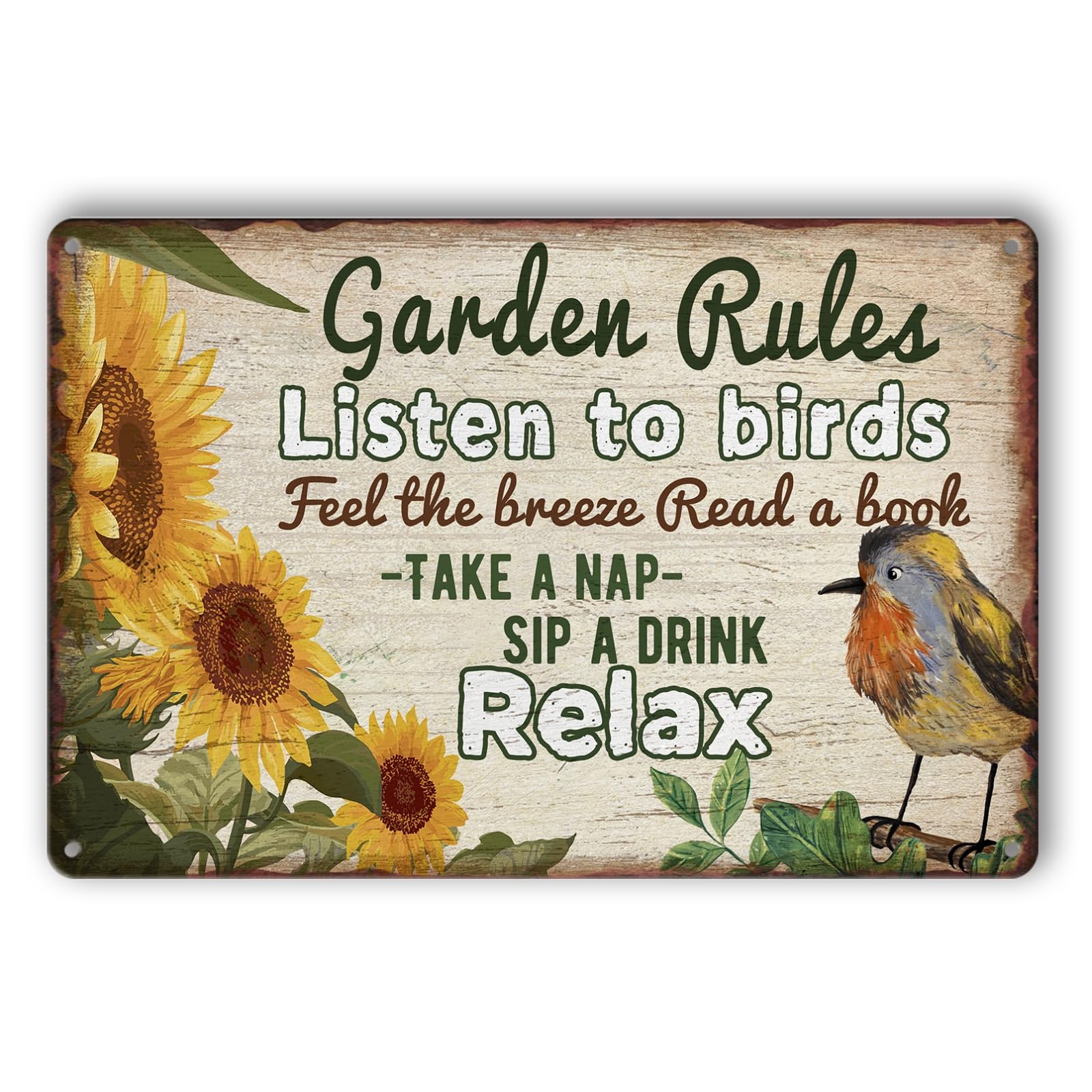 Retro Garden Rules Sign Vintage Garden Metal Signs Patio Wall Decor Outdoor Yard Signs For Home Porch Patio Gardening Shed Decorations 8 X 12 Inch