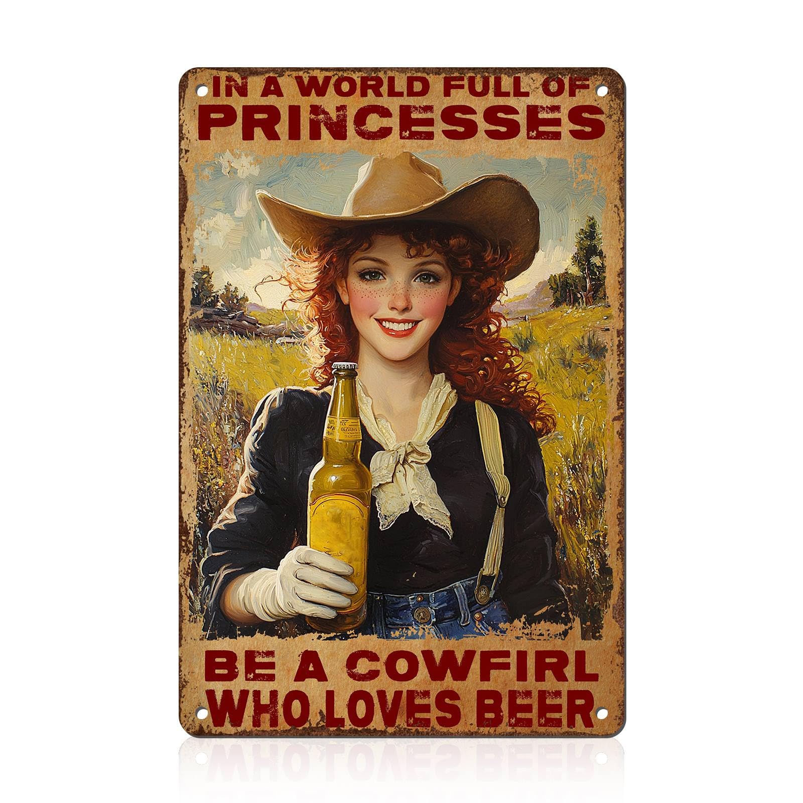 Western Wanted Tin Sign Vintage Metal Poster Rustic Wall Decor Cowgirl Pin Up Art Retro Iron Painting 8x12inch
