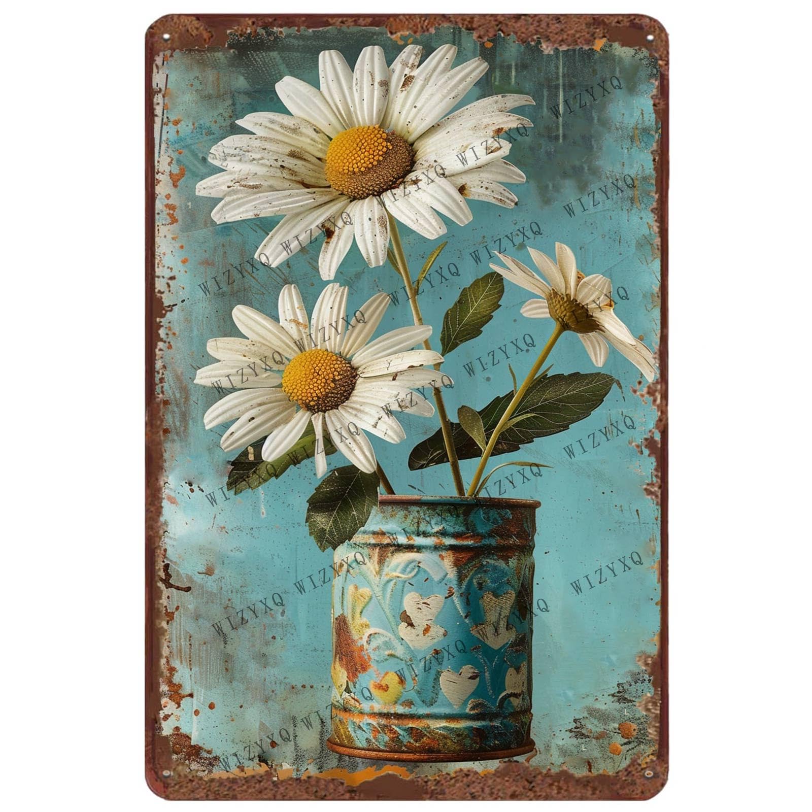Metal Signs Wildflower Vintage Metal Tin Sign for Home Office Kitchen Bar Cafe Garden Wall Decor 12x8 Inch