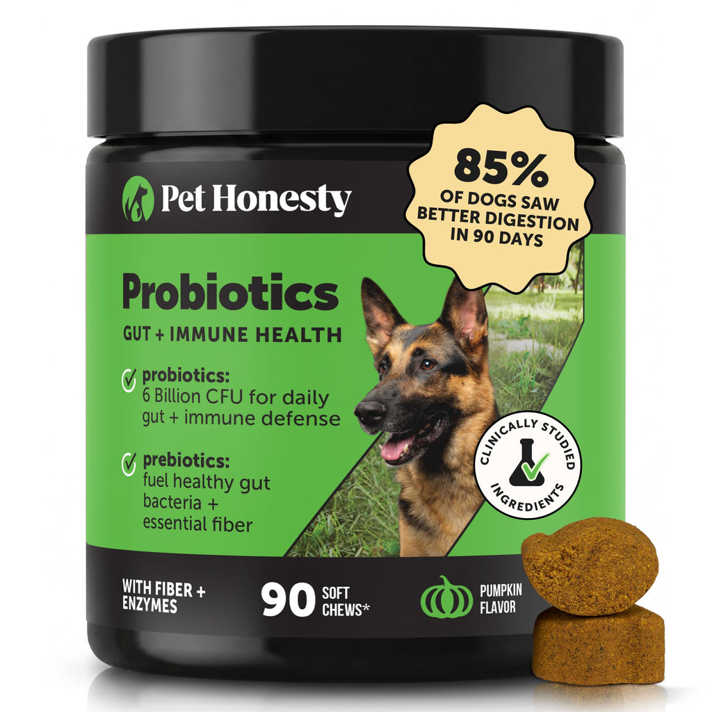6 Billion CFU Dog Probiotics with Prebiotics, Digestive Enzymes, & Fiber - Relief for Occasional Diarrhea, Gas, Bloating & Itchy Skin - Daily Gut Health & Immune Support for All Dogs (Duck, 90 Ct)
