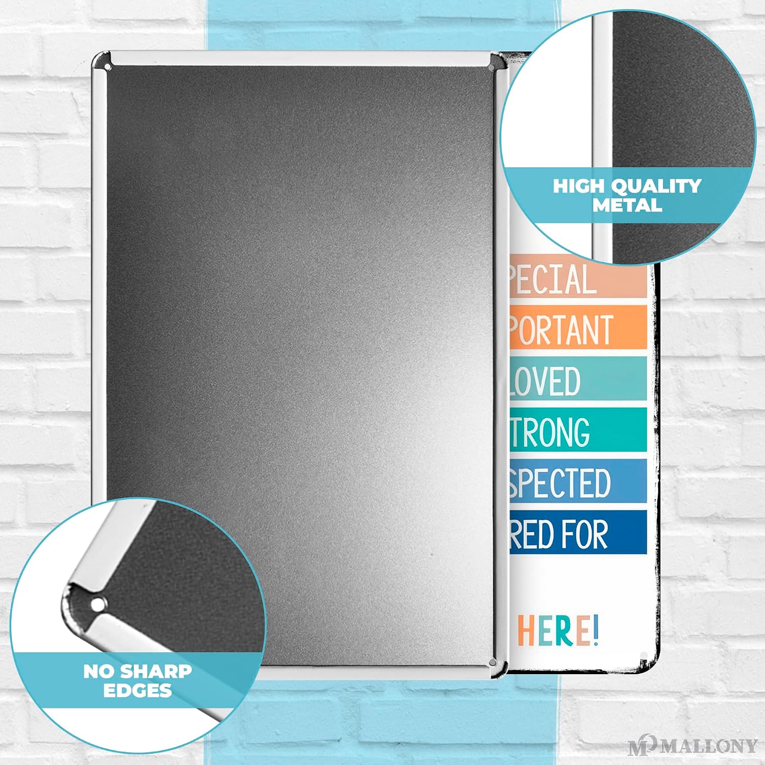Mental Health Posters for Office When You Enter Clinic - Motivational Wall Art Office, Durable 12x8" Metal Tin Sign Room and Hall Wall Decor, Easy to Install & Non-Fade Colors, Health Class Posters