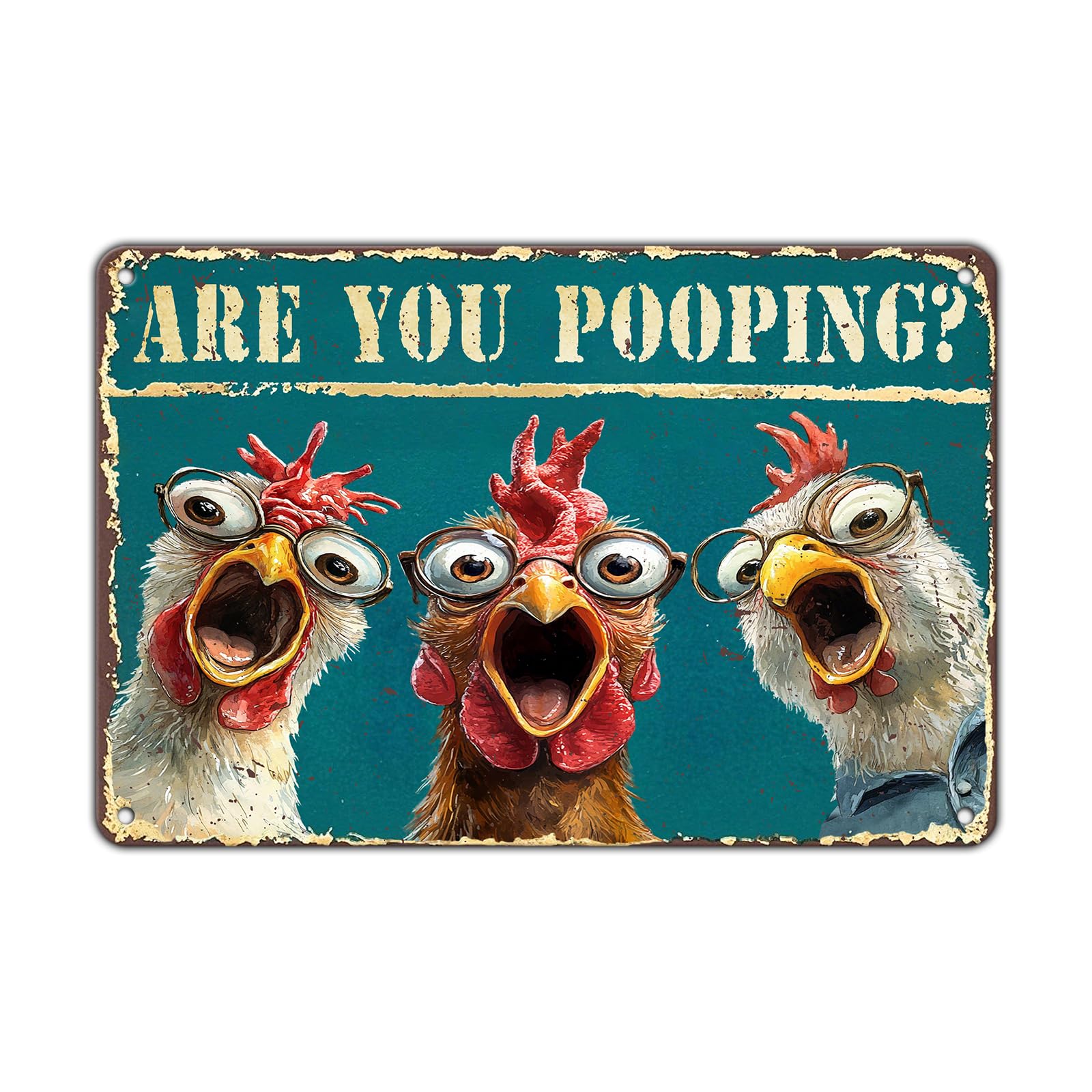 Vintage Fresh Eggs & Chicken Metal Sign Rustic Farm Eggs For Sale Tin Poster Home Kitchen Farmhouse Chicken Wall Decor 12x8 Inch