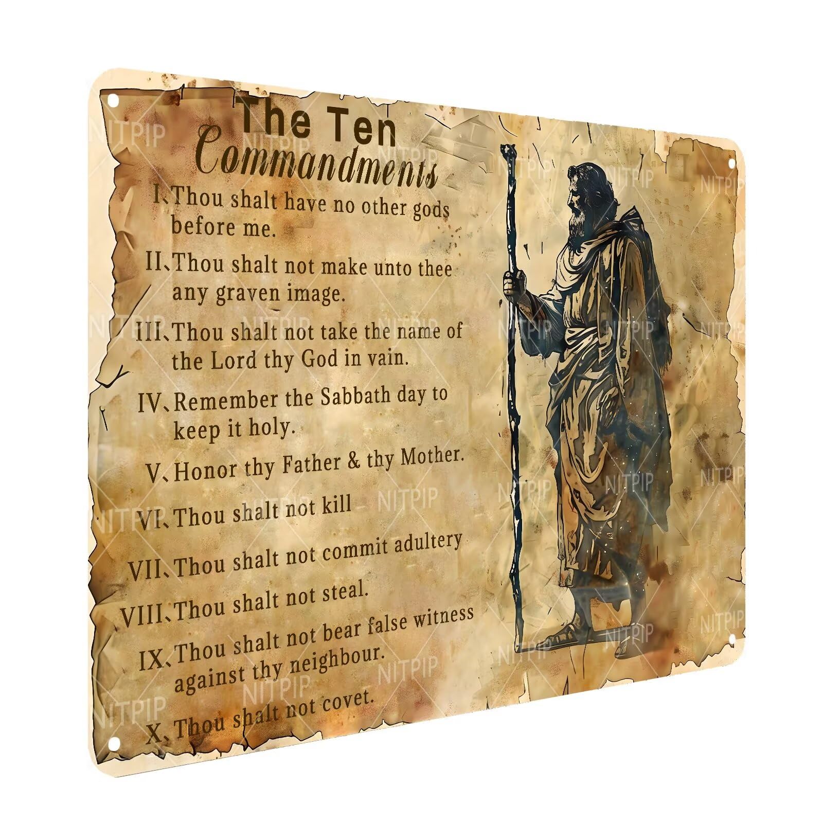 Psalm 51：10 Metal Tin Sign Bible Verse Metal Sign Art Decor - Christian Wall Art Faith Metal Tin Sign Prayer Religious Sign for Home Decor 8x12 Inch
