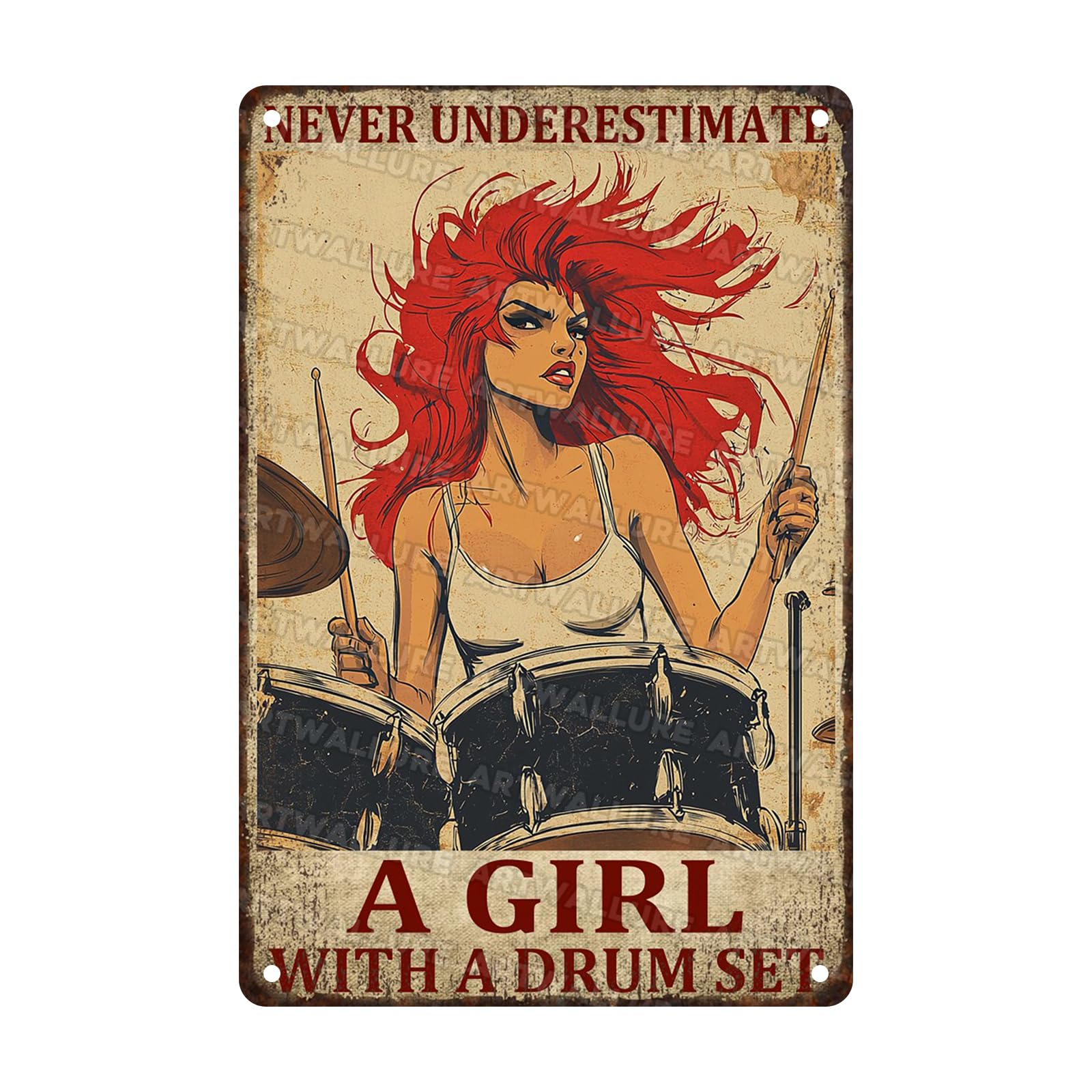 Retro Cowgirl Tin Sign Metal Wall Art Rustic Western Home Decor Wanted Theme 8x12inch