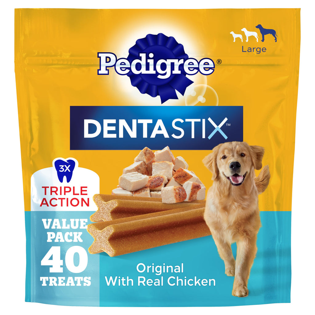 Pedigree Dentastix Large Dog Treats, Original, Beef & Fresh, 2.73 lb. Variety Pack (51 Treats Total)