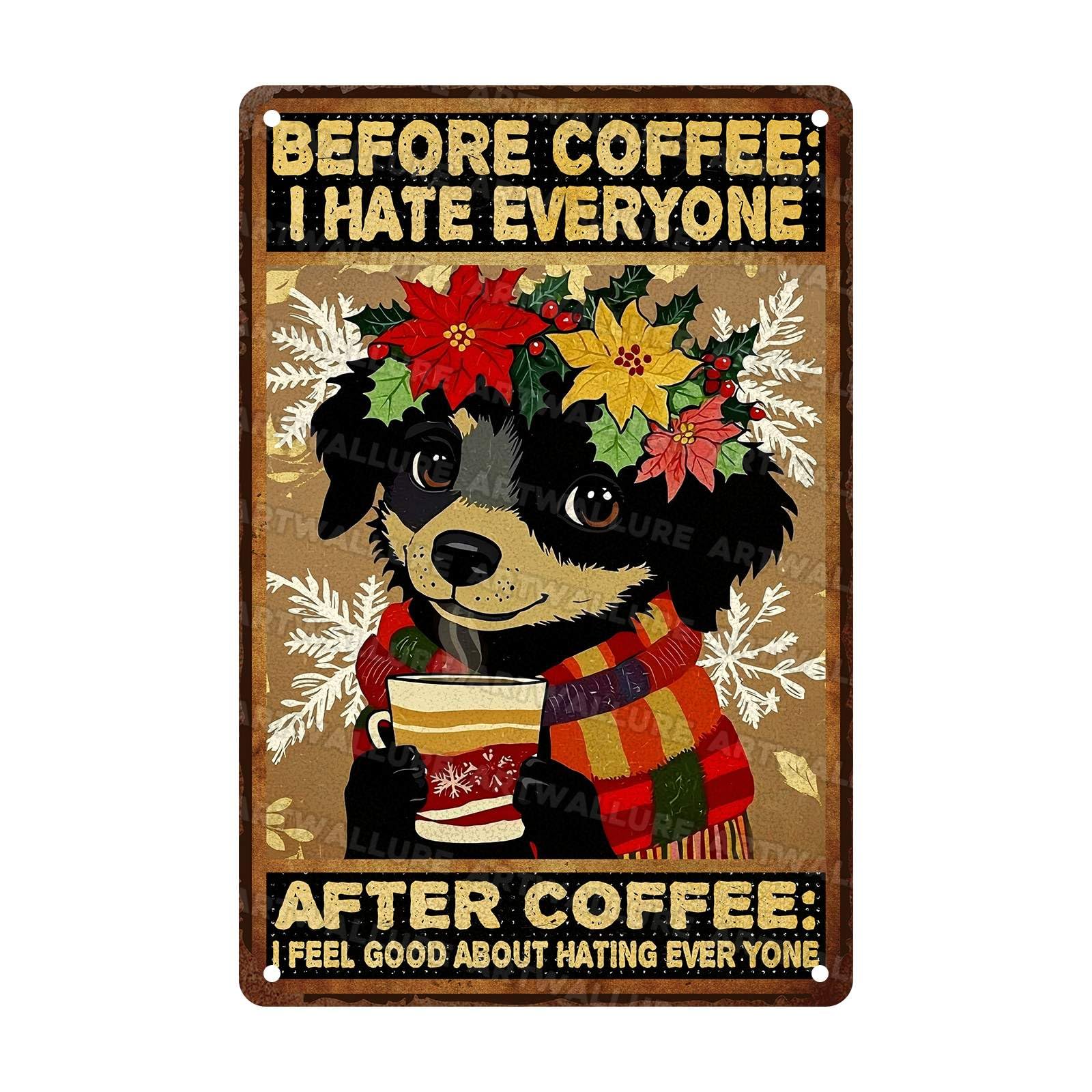 Woman Coffee Vintage Metal Tin Sign Drink Coffee Do Stupid Things Tin Sign for Home Office Decor 8x12Inch