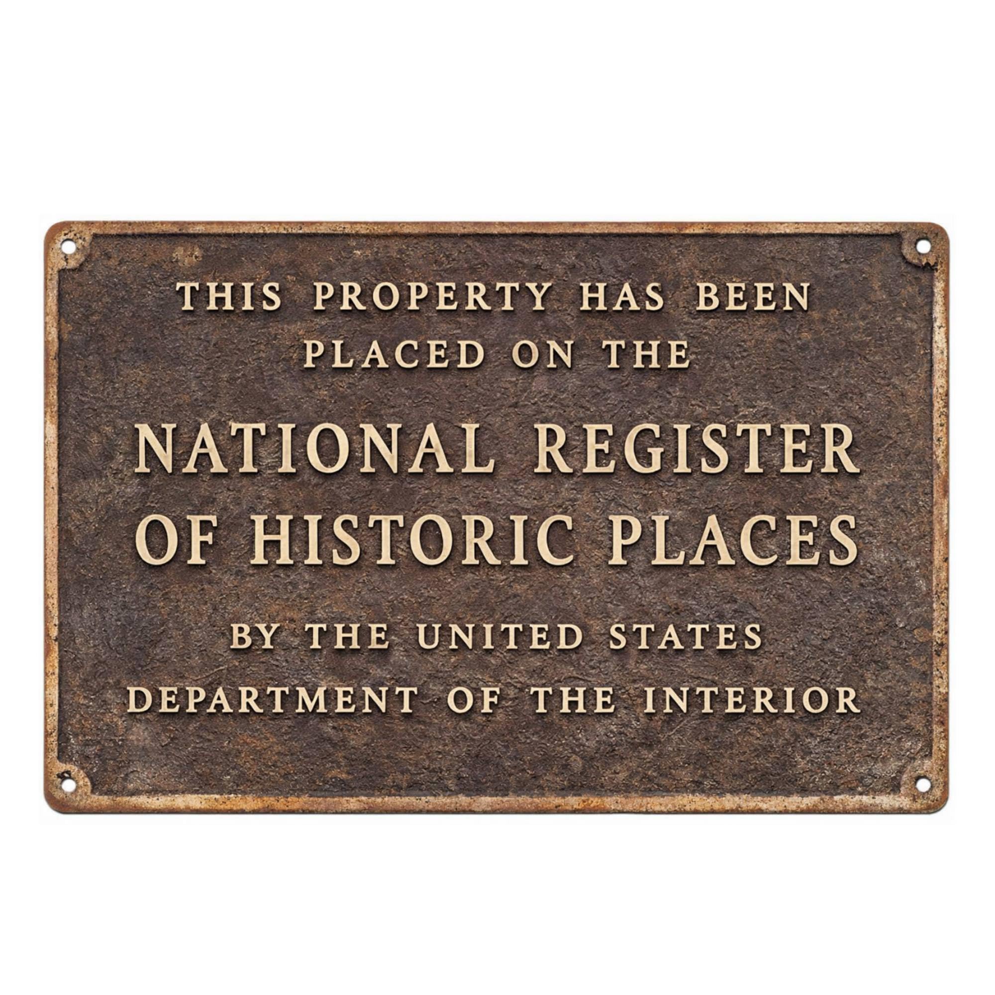 Vintage Historic Places Metal Sign - Retro National Register Style Tin Wall Art for Office Library Home Decor 8x12 Inch