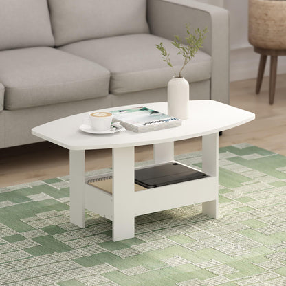 Furinno Simple Design Coffee Table, French Oak Grey/Black