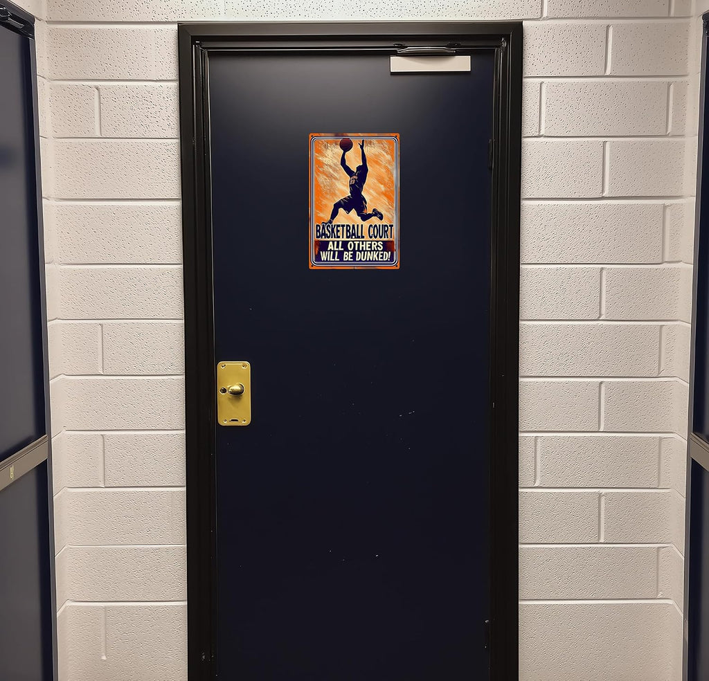 Basketball Sign Basketball Metal Tin Sign Basketball Court All Others Will Be Dunked Boys Bedroom Room Wall Decoration 8x12 Inches