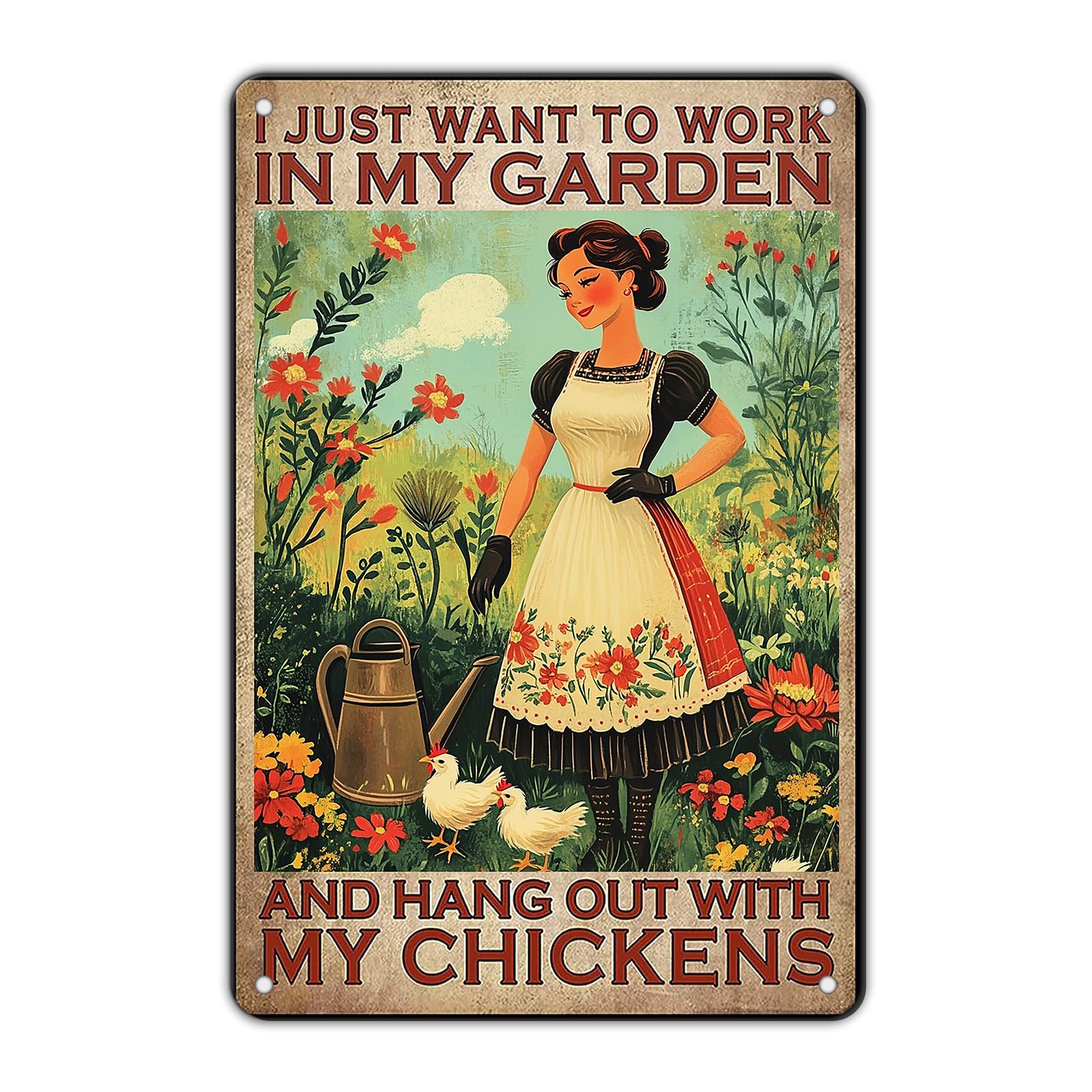 KIYOYO Vintage Tin Metal Sign Poster Grow Positive Thoughts Vintage Poster Flower Head Girl Poster Mental Health Poster Motivational Poster Emotions Poster Vintage Wall Home Decor 8x12 Inch