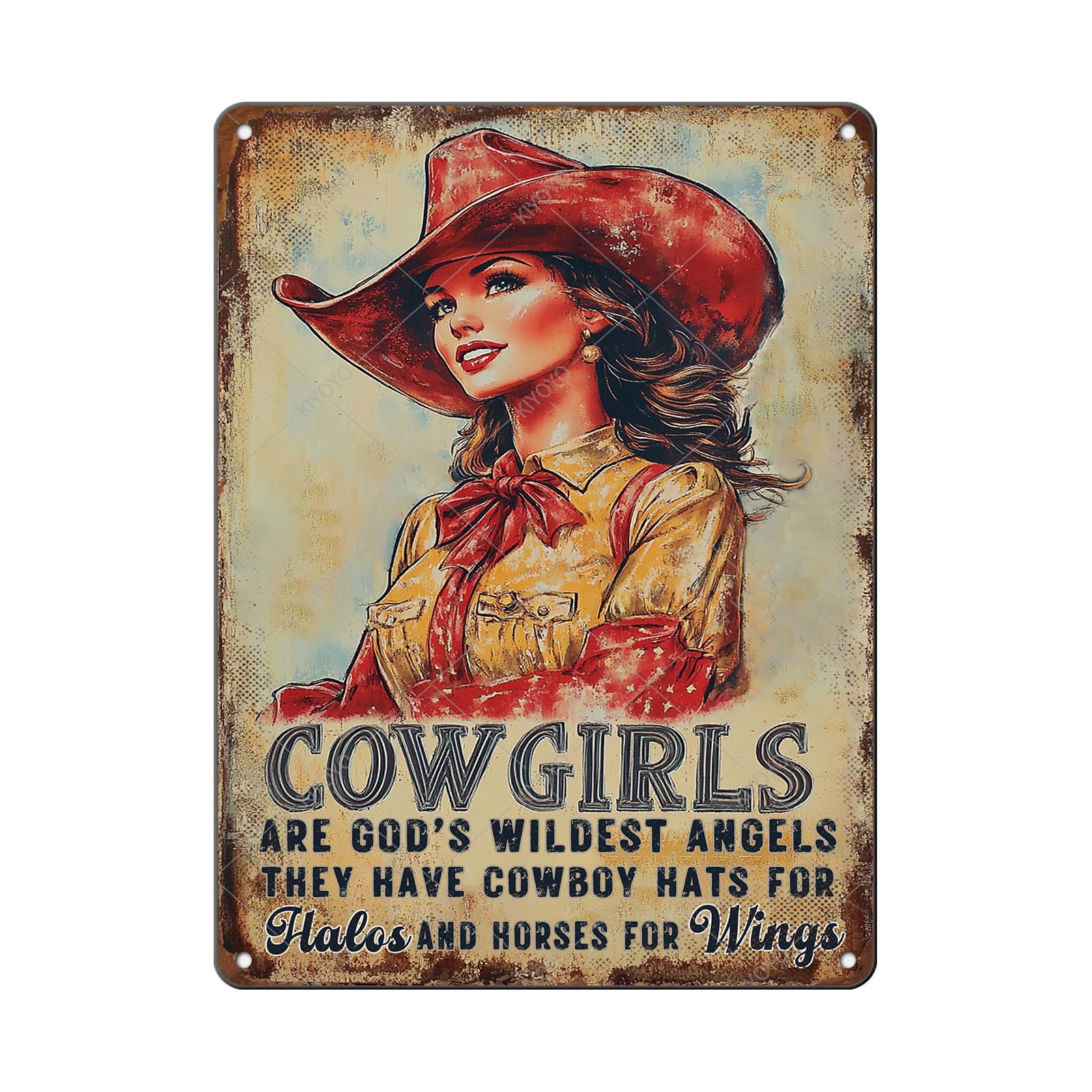 Vintage Metal Tin Sign You Don't Stop Riding When You Get Old Retro Wall Art Decor Woman Riding Horse Under Moon 12x8 Inch