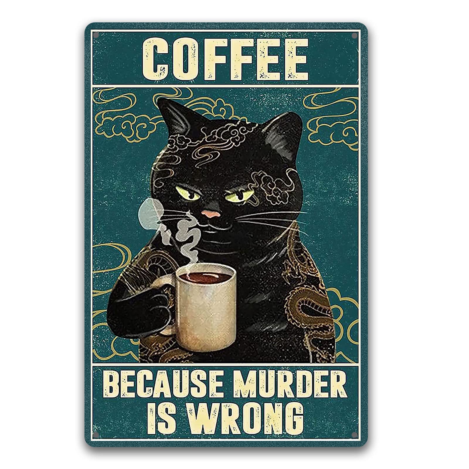 Funny Retro Cat Metal Tin Sign Vintage Kitchen Signs Wall Decor Cat Art Kitty Cats Signs For Home Coffee Bar Cat Art I Just Baked You Some Cakes Sign 8x12 Inch