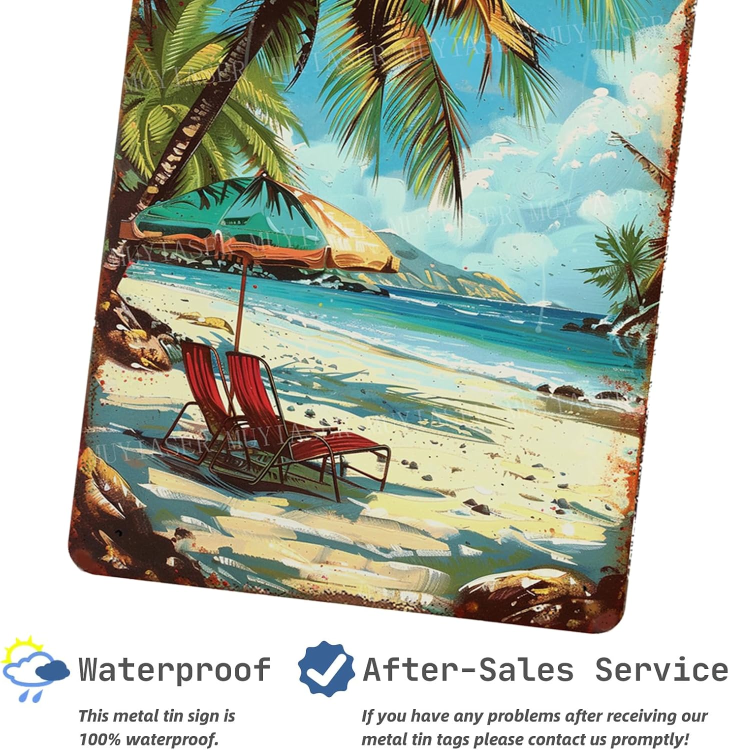 Metal Signs Vintage Beach Decor Retro Aluminum Tin Sign for Beach Kitchen Office Home Bar Cafe Decor 8x12 Inch