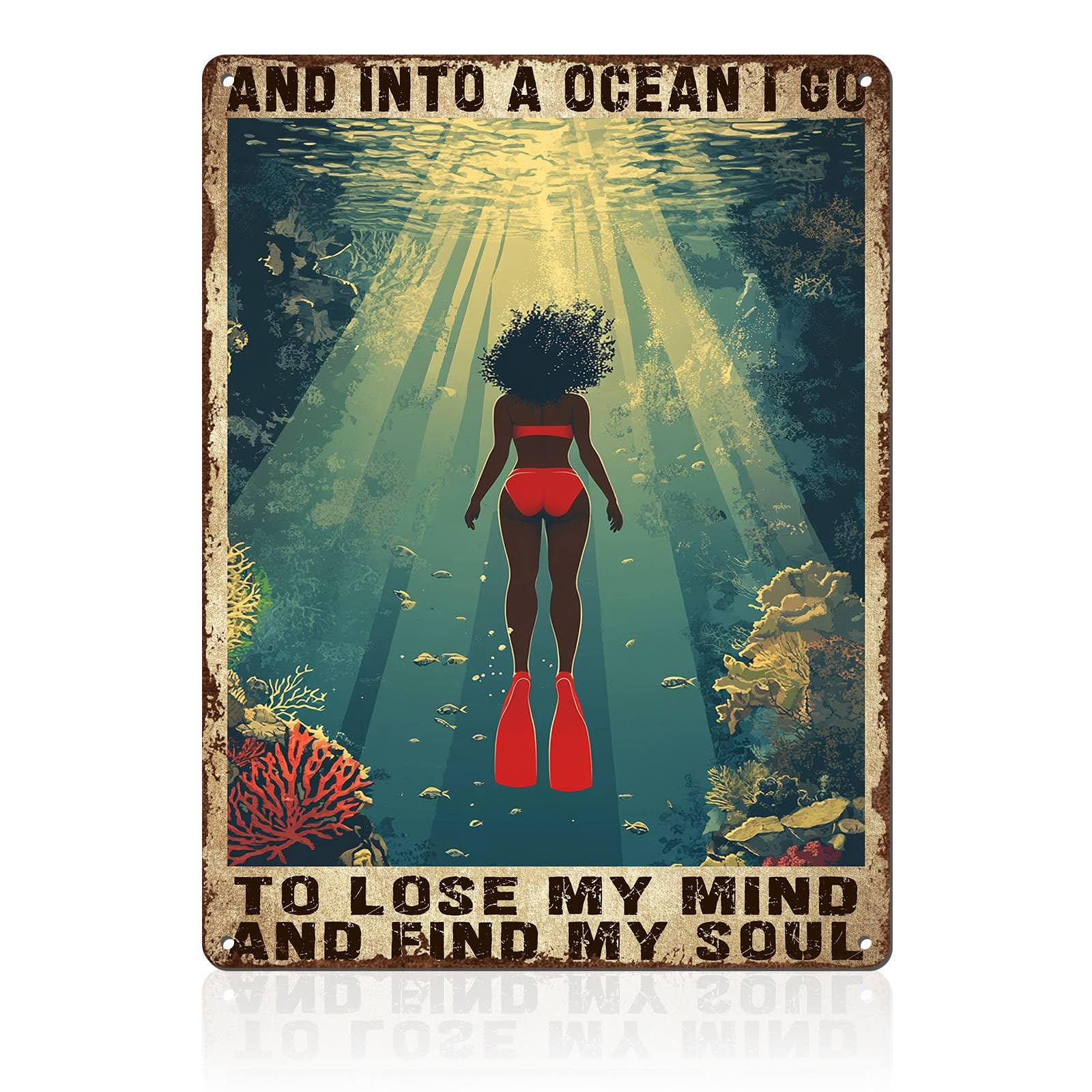 Retro Beach Metal Tin Sign Wall Art Vintage Surf Shack Decor The Beach Is Calling Coastal Home Bar Decor 8x12inch