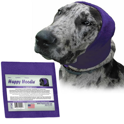 Happy Hoodie The Original Dog & Cat Calming Band - American Brand - Anxiety Relief/Noise Protection-Grooming-Thunder-Fireworks (Large, Blue) - Since 2008