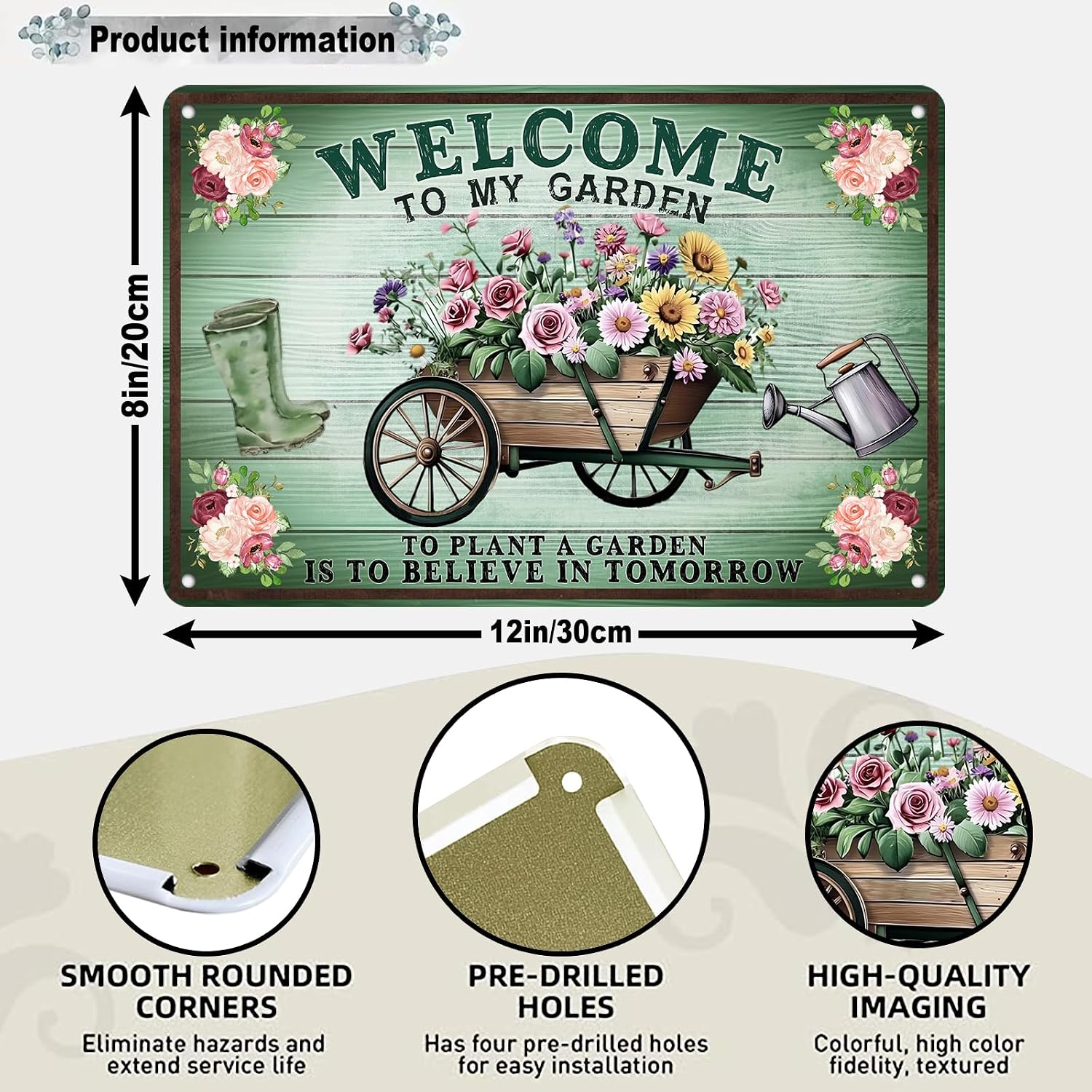 Gardening Gifts Metal Gardening Signs Welcome to My Garden Vintage Tin Sign for Home Garden Greenhouse Living Room Bedroom Yard Cottage Outdoor Decor 8x12Inch