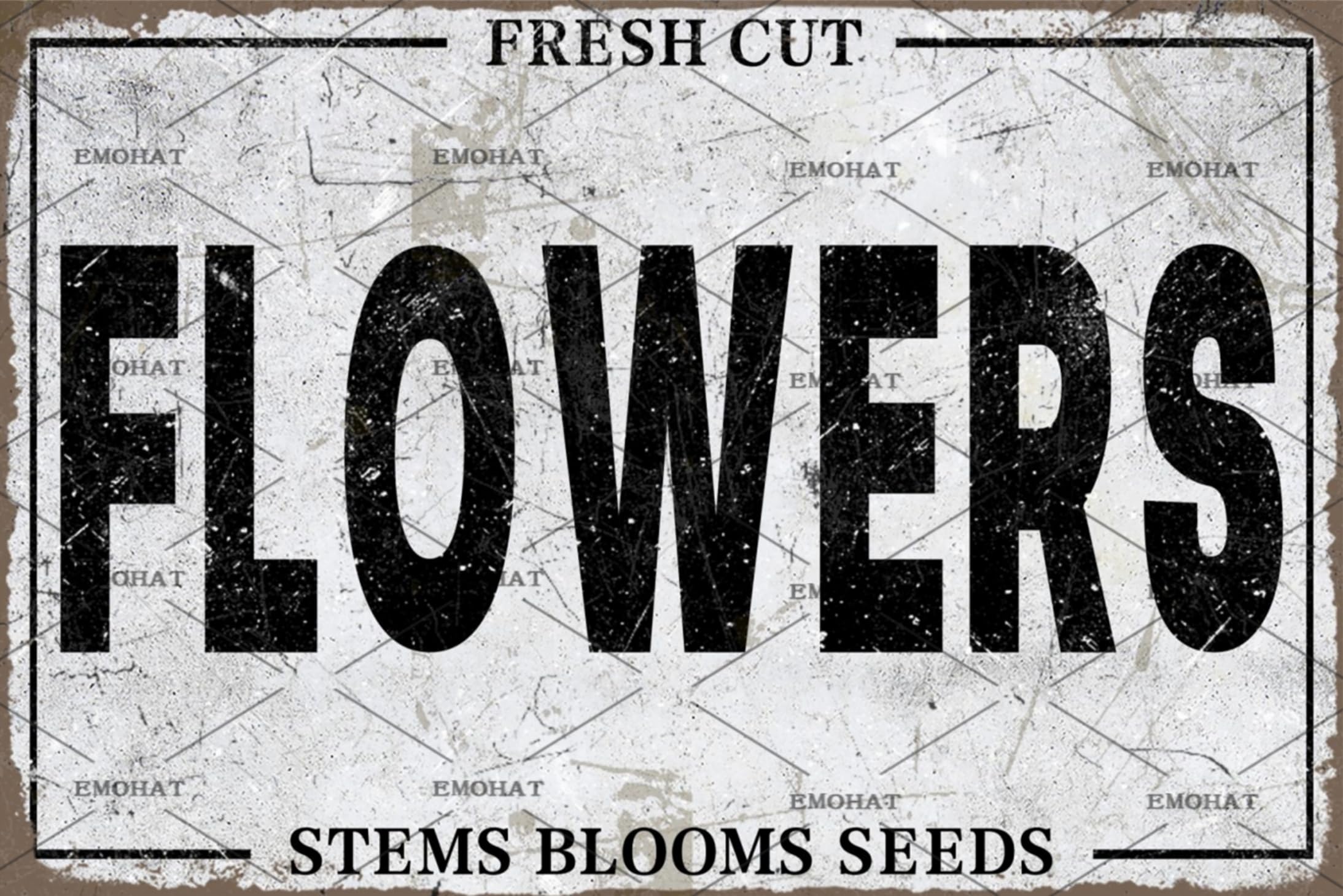 EMOHAT Colorful Flower Floral Metal Tin Sign, Vintage Farmhouse Wall Art for Home & Cafe, 8x12 Inch Spring Summer Decor for Indoor Outdoor Office Bar