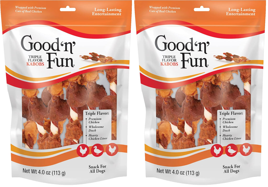 Good 'n' Fun Kabobs Long-Lasting Dog Treat, With Real Proteins, Beef Hide and Premium Chicken, Supports Dental Health, Mental Stimulation, 24 oz