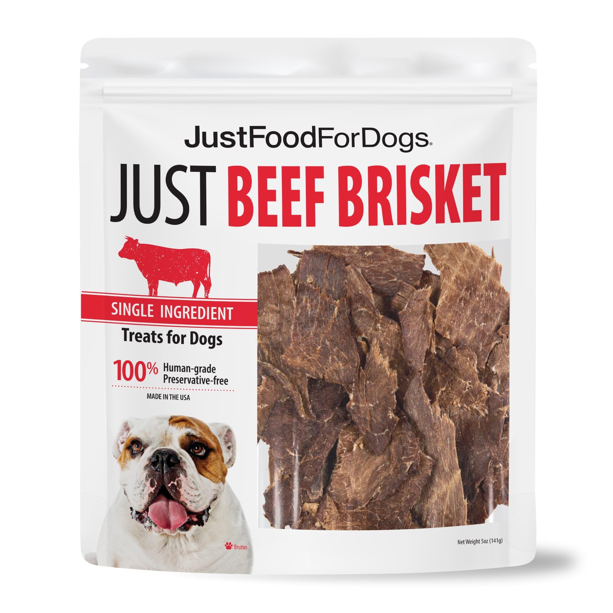 Just Food for Dogs Single Ingredient Healthy Dog Treats and Dog Snacks, Jerky Treats, Human Grade, Preservative and Grain Free, Rawhide Free Chews, Low Calorie Treat - Chicken Breast, 5 oz