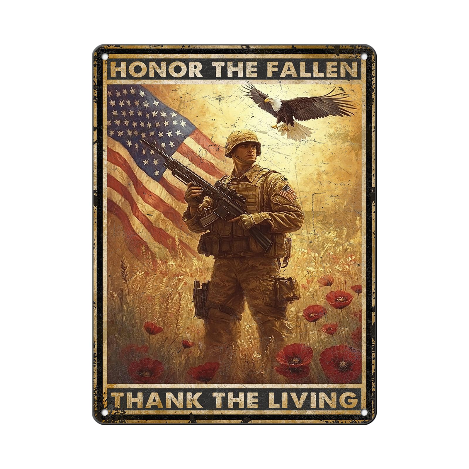 Patriotic Metal Tin Sign Funny American Patriotic Man Tin Sign American Flag Sign 4th of July Vintage Metal Poster Wall Decor for Man Cave Bar Party Garage Outdoor 8x12 Inch