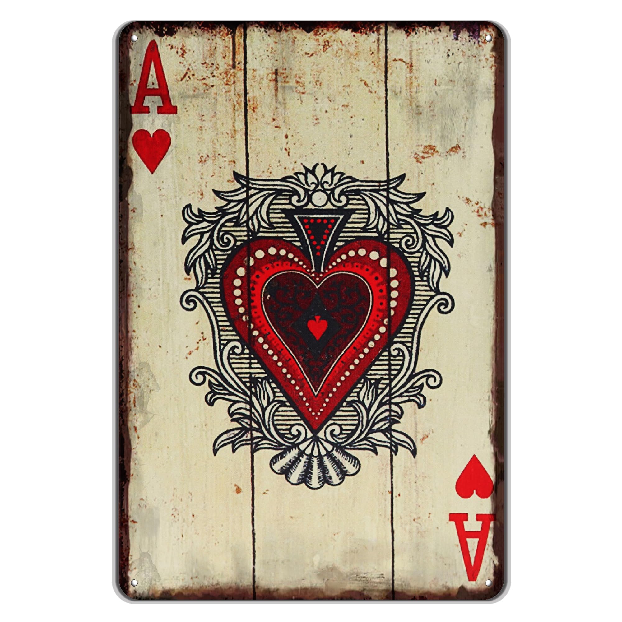 Vintage Poker Wall Decor Metal Sign Retro tin Sign Wall Decorative Signs for Man Cave Home Cafe Pub bar Shop 12x8 Inch Spades Ace