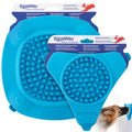 Aquapaw Dog Licking Mat - Suction Slow Feeder & Feeding Mat - Bath Toy Dispenser for Dog Bath Toys & Grooming Treats - Grooming Lick Pad for Peanut Butter Treat & Shower Snack Holder - Blue