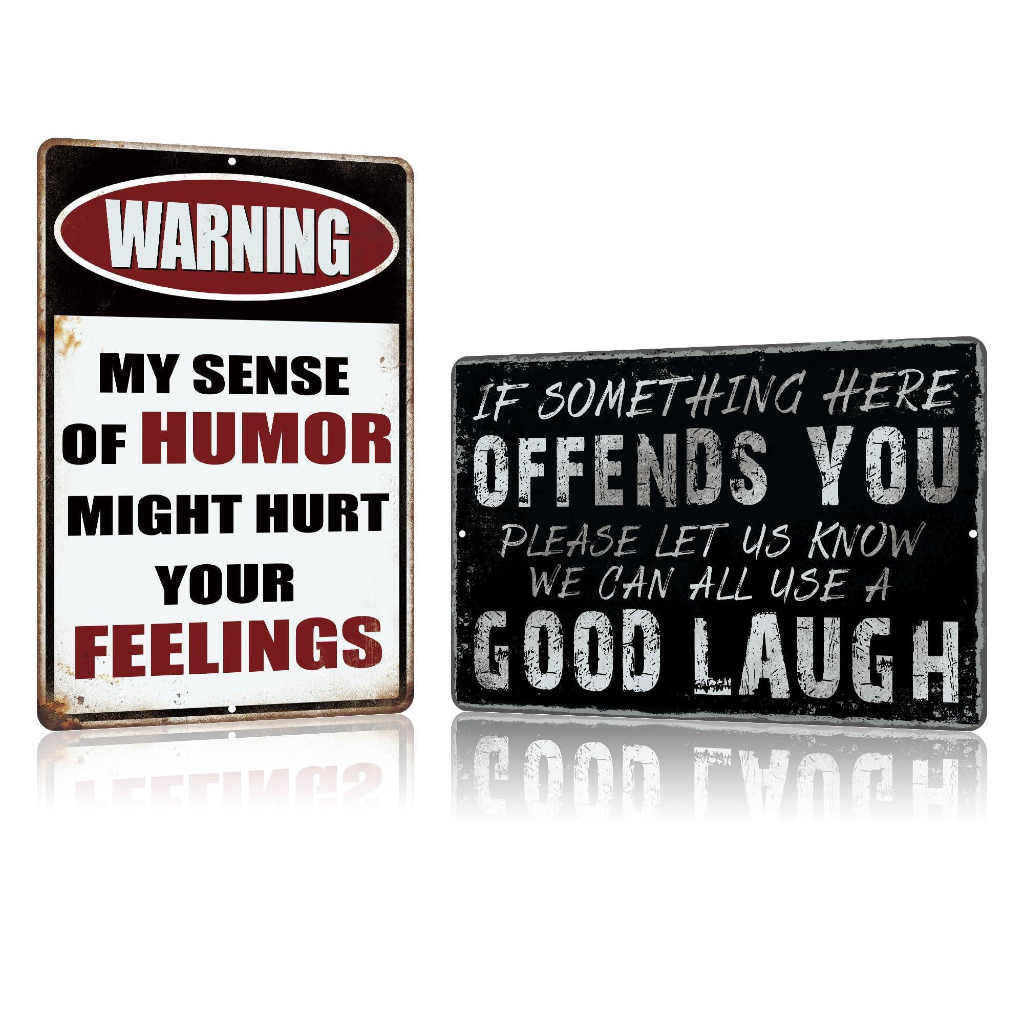 Yniaun Decor Funny Man cave Decor Vintage Sarcasm Metal Tin Signs for Home Bar Wall Decor Gifts 12 x 8 Inches Outdoor & Indoor Warning Does Not Play Well With Liberals