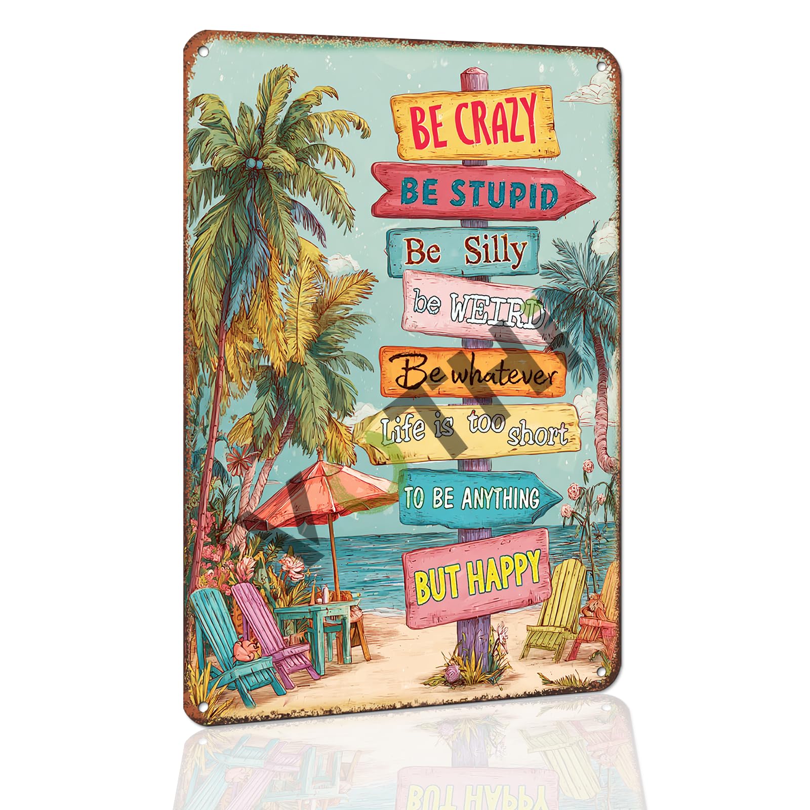 Funny Mermaid Vintage Metal Tin Sign - Sea Inspired Decor for Home & BarsRustic Beach Themed Sign “Mermaid Washes Your Tail” - 8x12 Inch