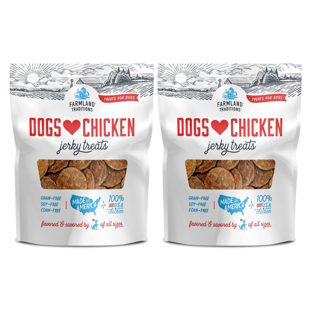 Farmland Traditions Filler Free Dogs Love Chicken Premium Jerky Treats for Dogs, 3 lb. Bag