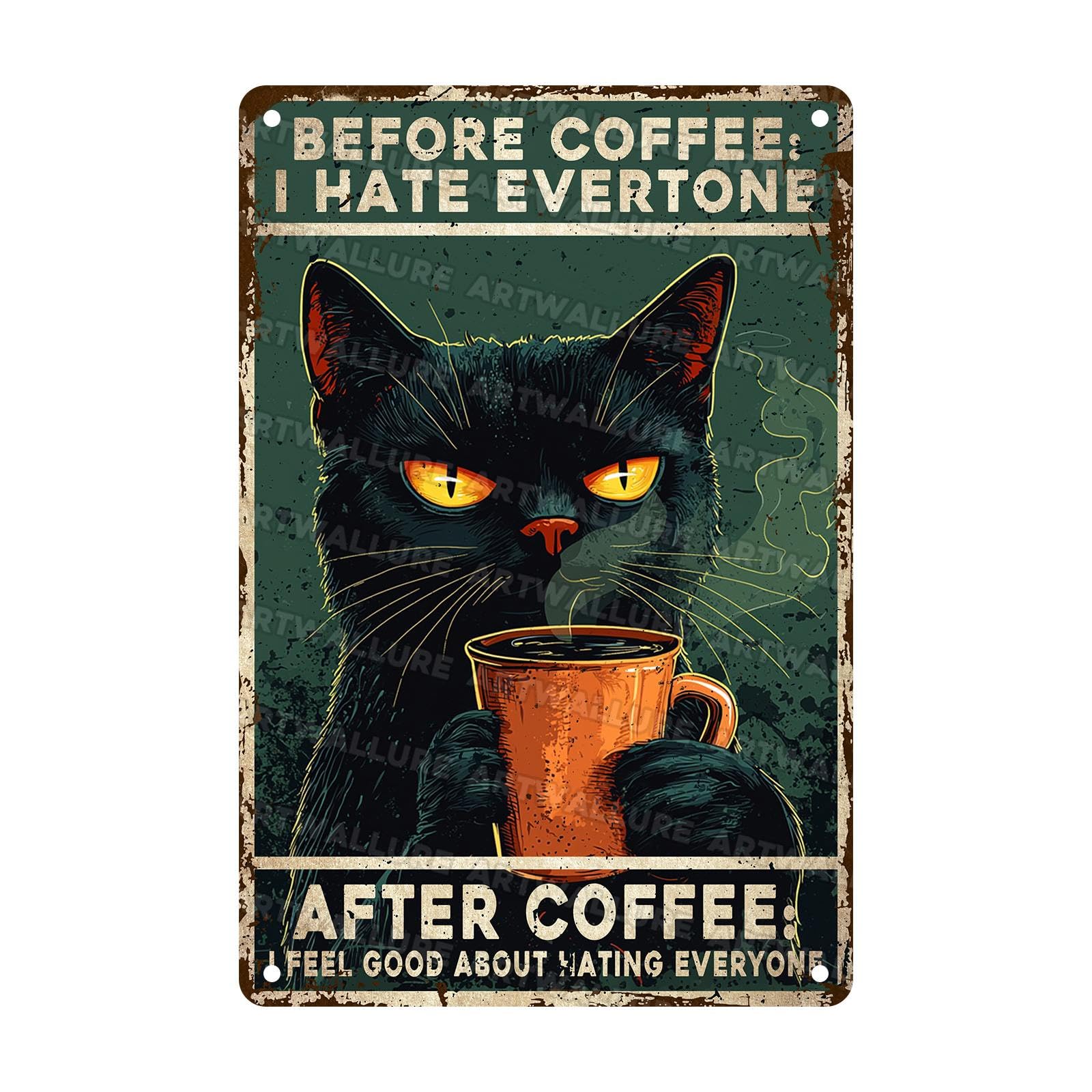 Woman Coffee Vintage Metal Tin Sign Drink Coffee Do Stupid Things Tin Sign for Home Office Decor 8x12Inch