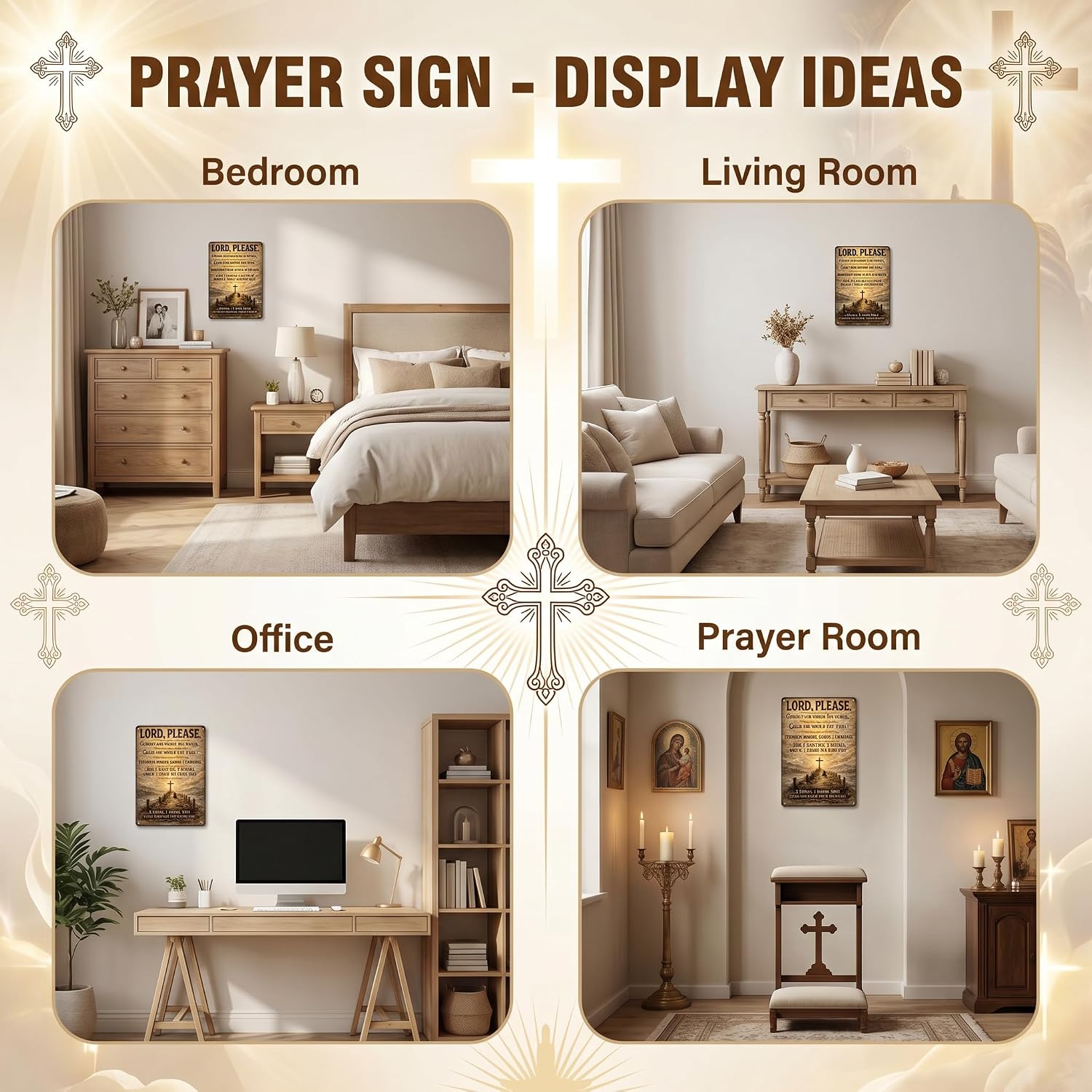 Funnysign Christian Gifts for Women Men Lord Please Correct Me Guide Me Strengthen Me Vintage Tin Sign for Home Church Prayer Room Office Chapel Decor 8x12 Inch (26056)