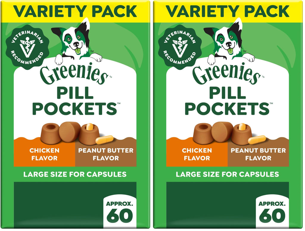 Greenies Pill Pockets for Dogs Large Size, Dog Treat Pouch for Capsule Medication, Peanut Butter Flavor, 15.8 oz. Pouch