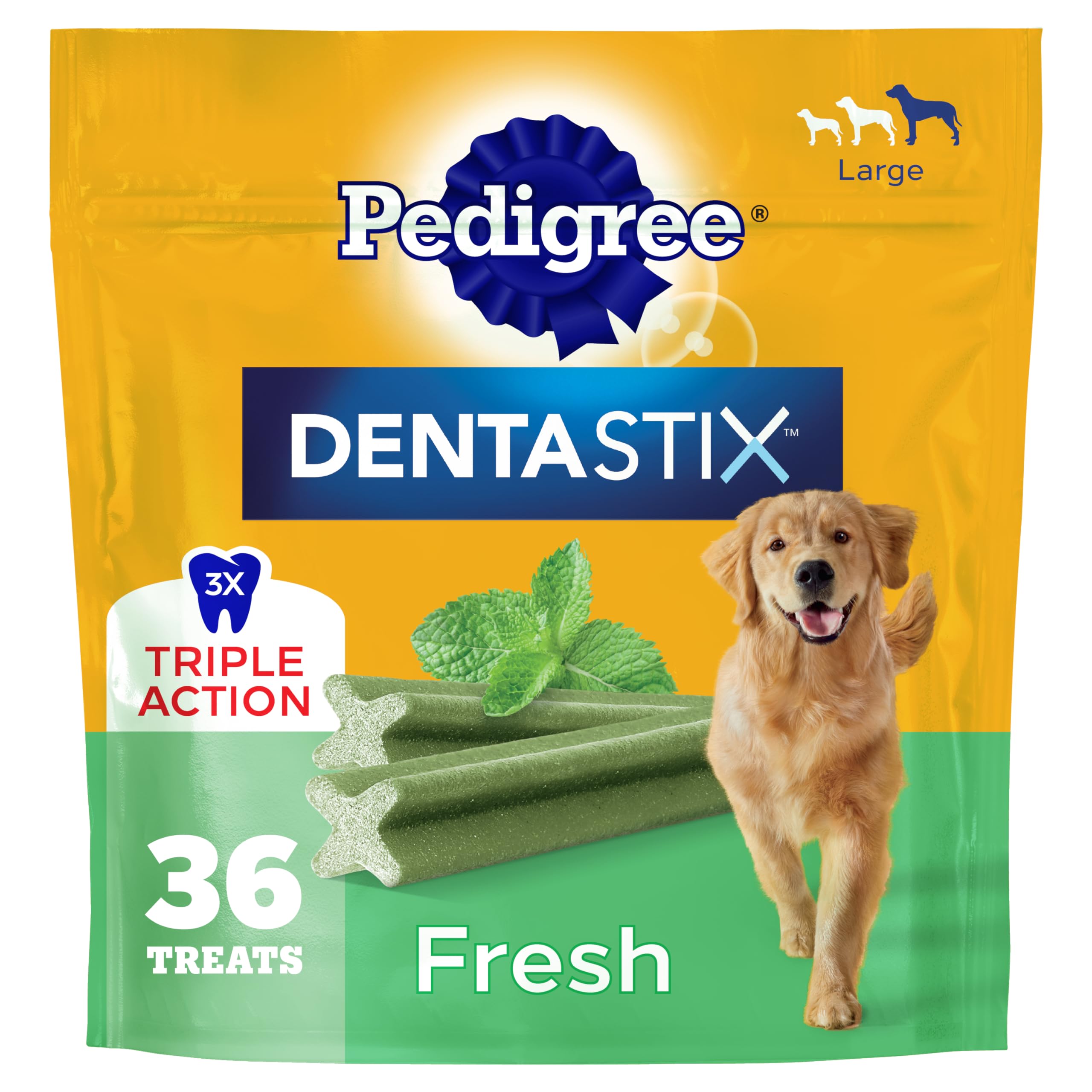 Pedigree Dentastix Large Dog Treats, Original, Beef & Fresh, 2.73 lb. Variety Pack (51 Treats Total)