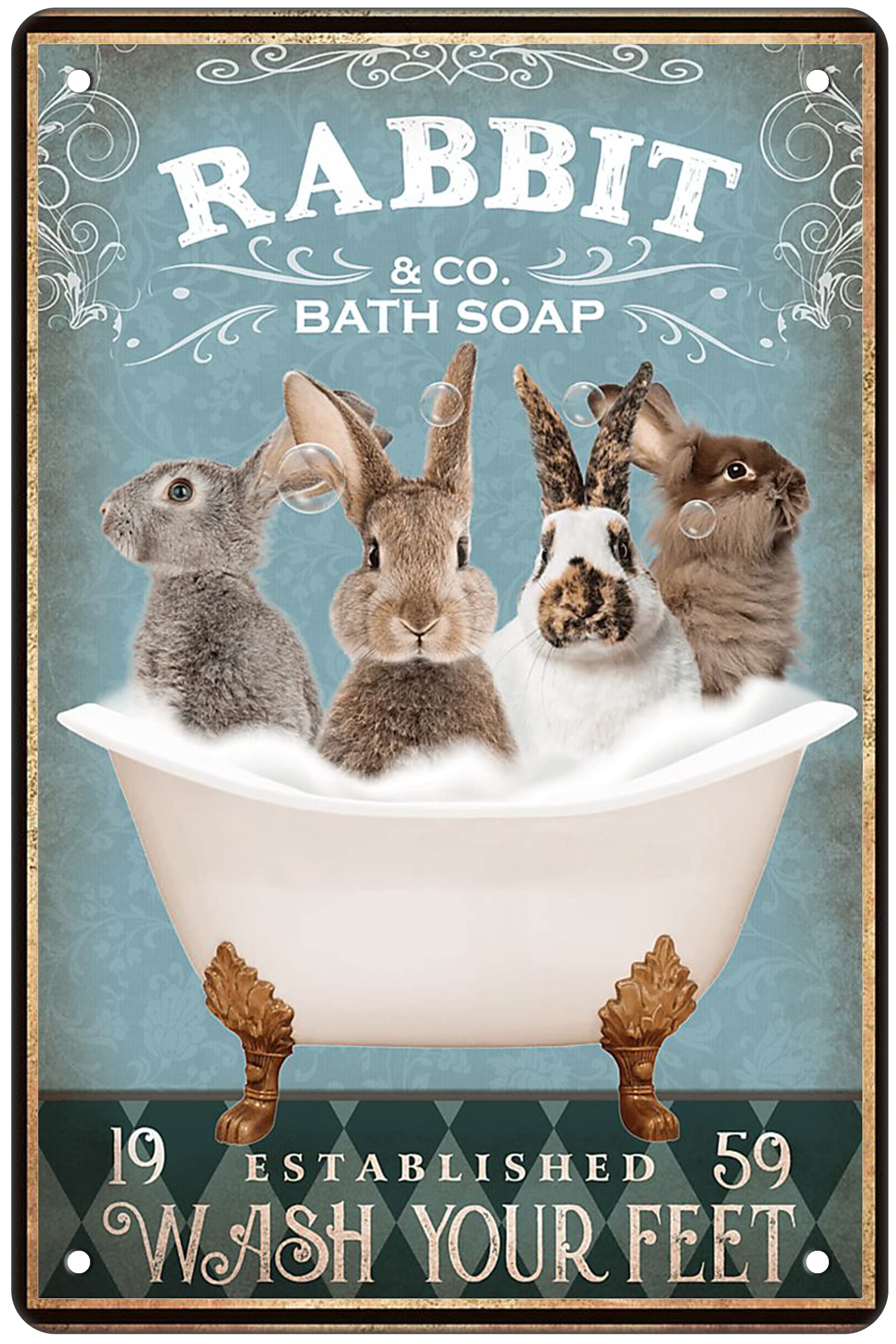 Vintage Metal Pig Bathroom Decor Tin Sign Wall Art Poster Retro Bar Home Decor 8x12 Inch