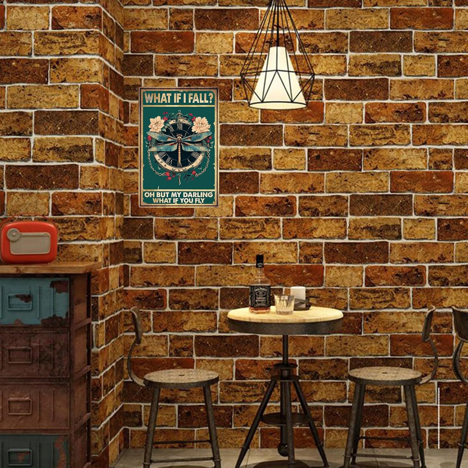 Vintage Metal Sign What If I Fall Oh But My Darling What If You Fly Tin Sign Funny Walll Decor for Bar Kitchen Pubs Cafe Home Garage 12×8 Inch