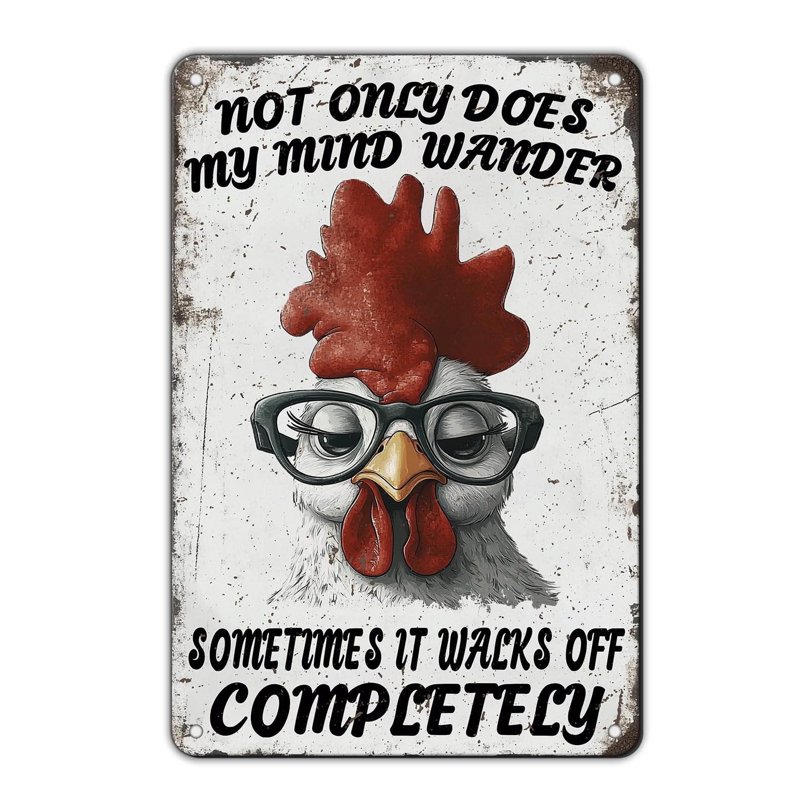 Funny Chicken Signs Welcome To My Kitchen Humorous Cartoon Rooster Cooking Aluminium Sign Metal Chicken Signs Decor Home Ktichen Farm Are Wall 12x8 Inch Vintage Chicken Signs Metal Tin Poster