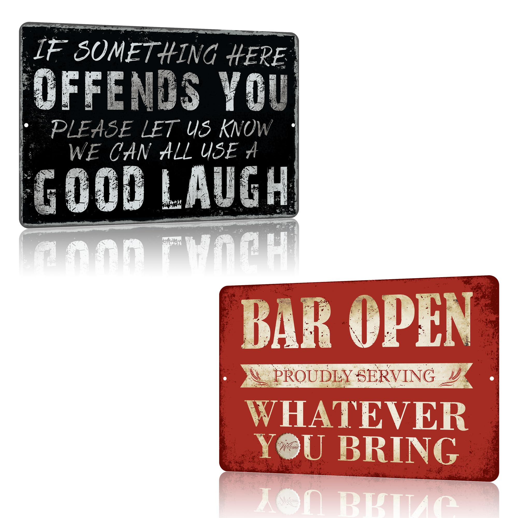 Yniaun Decor Vintage Man Cave Decor Funny Sarcasm Music Metal Tin Signs Garage Bar Patio Wall Decorations Gifts for Men 12 X 8 Inches Outdoor & Indoor - My Neighbors Are Listening to Great Music