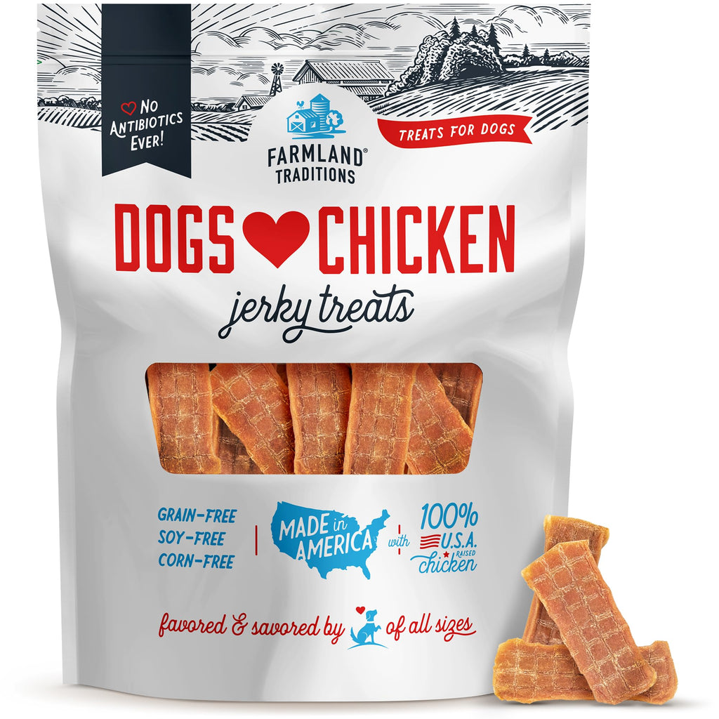 Farmland Traditions Filler Free Dogs Love Chicken Premium Jerky Treats for Dogs, 3 lb. Bag