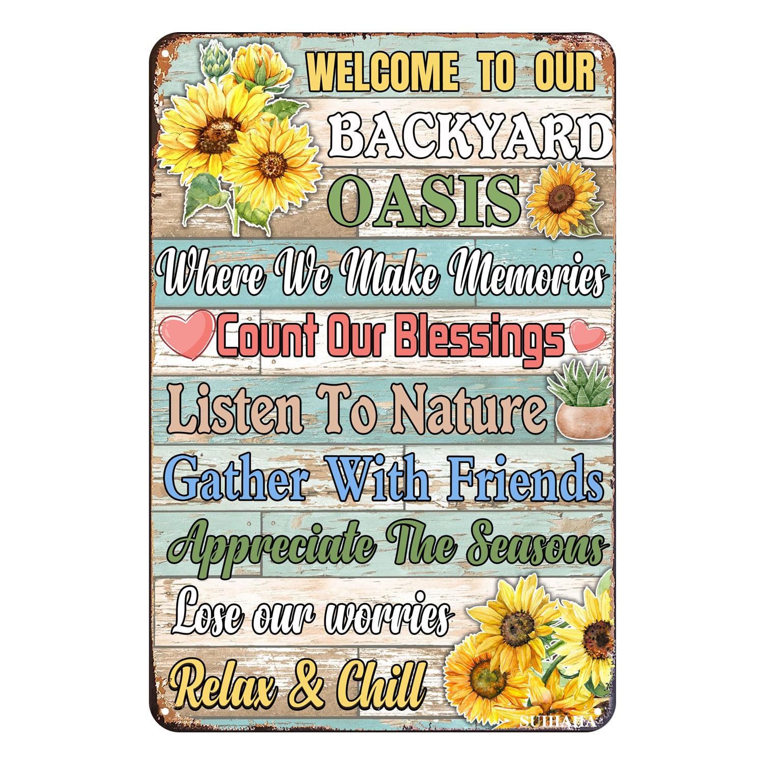 Vintage Metal Tin Sign Welcome to Our Backyard Home Yard Porch Decor Patio Pool Bar Coffee Wall Decor Tin Sign 12x8 Inches