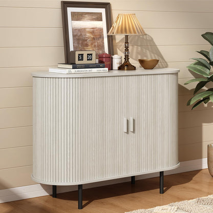 ONBRILL 55" Sideboard Buffet Cabinet with Storage, Sliding Door & Adjustable Shelf, Modern Accent Coffee Bar Console Table for Kitchen, Entryway, Walnut